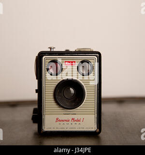 Vintage / Retro / alte altmodischen Kamera Blitzgerät Pentax schwarz und weiß Stockfoto