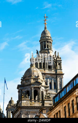 Detail der City Chambers, George Square, Glasgow, Schottland, Großbritannien Stockfoto