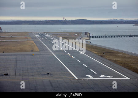 Boston Logan International Flughafen Boston Hauptstadt von Massachusetts, Vereinigte Staaten, USA, Stockfoto