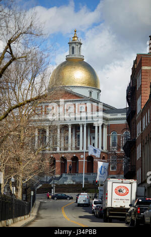 New State House, Statehouse, historischen Stadtteil Beacon Hill, Boston, Massachusetts, Vereinigte Staaten, USA, Stockfoto