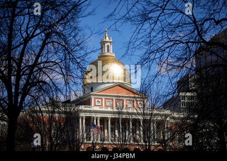 New State House, Statehouse, historischen Stadtteil Beacon Hill, Boston, Massachusetts, Vereinigte Staaten, USA, Stockfoto