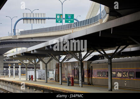 Boston North Station wichtiger Verkehrsknotenpunkt Massachusetts, Vereinigte Staaten, USA, Stockfoto