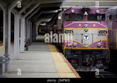 Boston North Station wichtiger Verkehrsknotenpunkt Massachusetts, Vereinigte Staaten, USA, Stockfoto