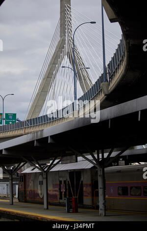 Boston North Station wichtiger Verkehrsknotenpunkt Massachusetts, Vereinigte Staaten, USA, Stockfoto