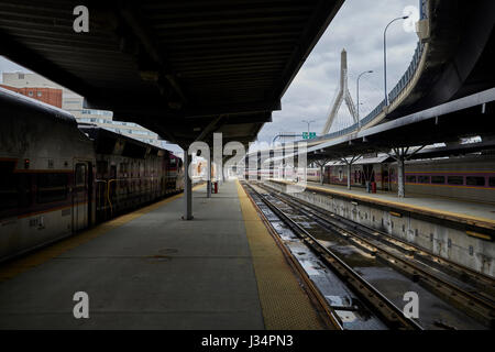 Boston North Station wichtiger Verkehrsknotenpunkt Massachusetts, Vereinigte Staaten, USA, Stockfoto