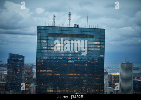 Uptown Boston Skyline bei Nacht in Massachusetts, United States, USA Stockfoto