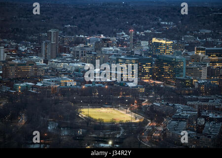 Luftbild skyline von Boston MA Stockfoto