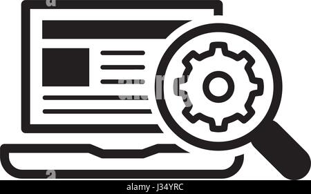 Optimierung der Suche. Flaches Design. Stock Vektor