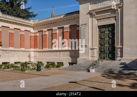 Bibliotheque Gemeinde-, Bibliothek Municipale, Rue du Perigord in der französischen Stadt Toulouse, Midi-Pyrenees, Haute-Garonne, Frankreich, Europa. Stockfoto