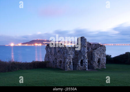 16. Jahrhundert zerstörten Sandsfoot Schloß, ein Artilleriefestung in der Regierungszeit von Heinrich VIII., Portland Harbour zu verteidigen. Weymouth, Dorset, England, UK Stockfoto
