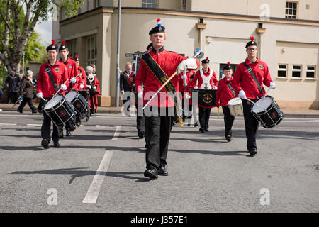 Dorset Jugend Marching Band. Eines der Bürgermeister von Wimborne Wohltätigkeitsorganisationen. Stockfoto