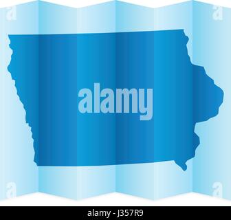 Iowa-Karte auf einem weißen Hintergrund. Vektor-Illustration. Stock Vektor