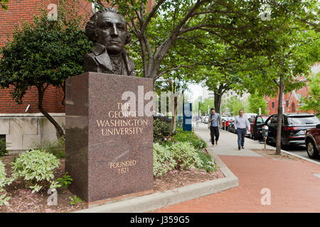 Büste von George Washington an der George Washington University, Washington, DC, USA Stockfoto