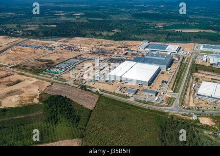 Gewerbegebiet Land Entwicklung Erdarbeiten und Bau Luftbild Stockfoto