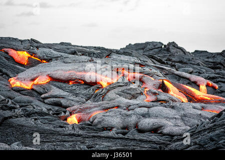 Lavastrom von Kilauea Stockfoto