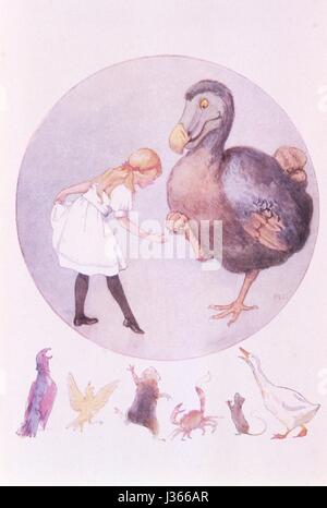 Illustration von Margaret Tarrant Alice in Wonderland von Lewis Carroll London, Ward Lock, 1916.    Alice und der Dodo. Stockfoto