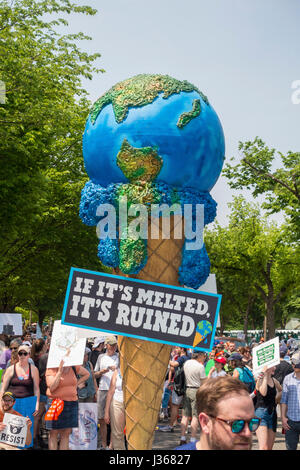 WASHINGTON, DC, USA - Climate March Demonstranten protestieren. Stockfoto