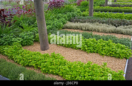 Ein Brunnen angelegt Kräutergarten Stockfoto