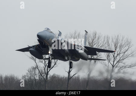 USAF F-15 Eagle während der Frisian Flag Übung Stockfoto