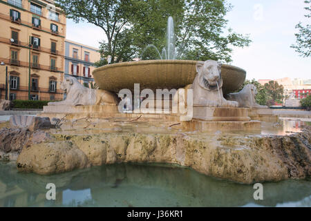 Villa Comunale Napoli, fontana Stockfoto