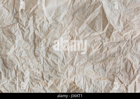 Textur der zerknitterten Recycling-Papier als Hintergrund. Stockfoto