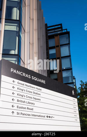 Pancras Square ist das Tor zum Kings Cross, mit sieben Grade A Bürogebäude im Stadtteil Camden, London, England, Vereinigtes Königreich Stockfoto