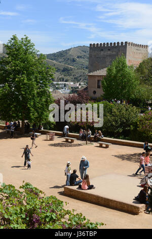 Gelände der Alhambra Granada in Spanien Stockfoto