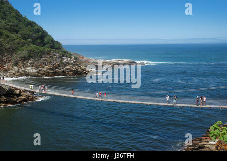 Hängebrücke Storms River Mund Tsitsikamma National Park Garden Route South Africa Stockfoto