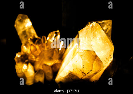 Golden Geode Crystal Stockfoto