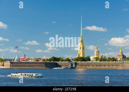 Die Peter und Paul-Festung und die Newa, Sankt Petersburg, Russland Stockfoto