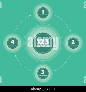 Infografik-Elemente. 4 Schritte und Kreis-header Stock Vektor