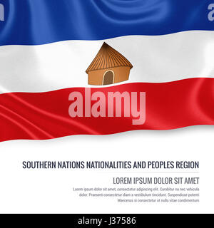 Südlichen Nationen, Nationalitäten und Völker Region kennzeichnen. Flagge der äthiopischen Staat südlichen Nationen, Nationalitäten und Völker Region winken auf ein i Stockfoto