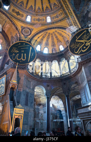 Der Mihrab in Aya Sofya, Sultanahmet, Istanbul, Türkei Stockfoto