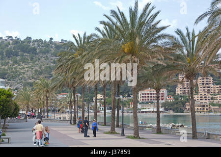 direkt am Meer in Port de Sóller, Mallorca, Spanien Stockfoto