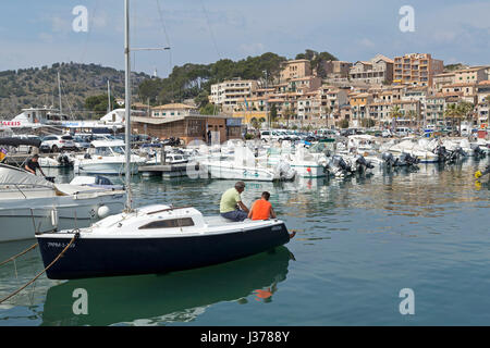 Hafen von Port de Sóller, Mallorca, Spanien Stockfoto