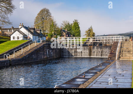 Caledonian Canal Locks in Fort Augustus, Highlands, Schottland, UK. Stockfoto