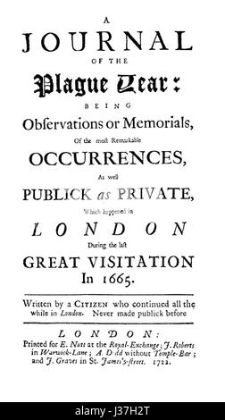Defoe Journal des Pest-Jahres Stockfoto