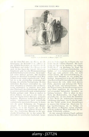 Eine Illustration aus „die Christliche Kunst“ (1909–1910) mit Werken des deutschen Malers Gebhard Fugel, wie sie vom Kunsthistoriker Oscar Doering-Dachau diskutiert wurde. Das Bild zeigt eine religiöse Szene, die Fugels Stil in dieser Zeit veranschaulicht. Stockfoto