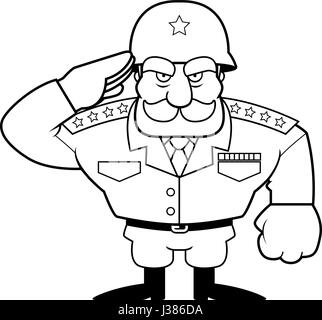 Veranschaulichung der ein Cartoon militärische allgemeine salutieren. Stock Vektor