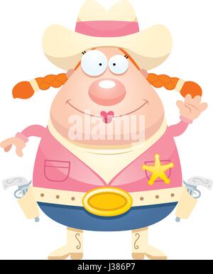 Ein Cartoon Illustration ein Sheriff winken. Stock Vektor