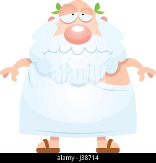 Ein Cartoon Illustration einer altgriechischen traurig schauen. Stock Vektor