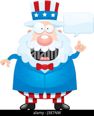 Eine Cartoon-Illustration von Uncle Sam zu sprechen. Stock Vektor