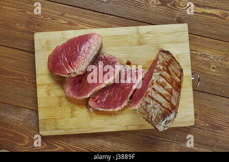 London Broil - Rindfleisch Gericht Sauerbraten Grillen. Britische Küche Stockfoto