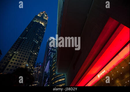 22.02.2017, Singapur, Republik Singapur, Asien - eine Ansicht von Bankgebäuden im Finanzdistrikt von Singapur. Stockfoto