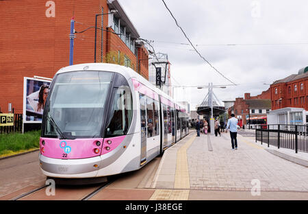 Die öffentliche Straßenbahn in Wolverhampton West Midlands UK Stockfoto