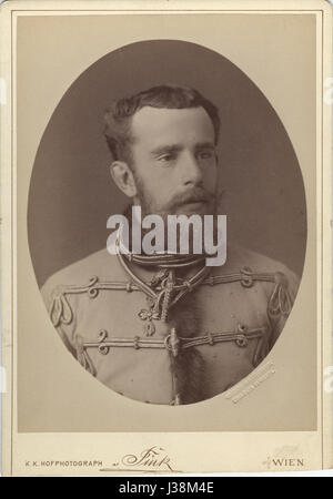 Ein Porträt des Kronprinzen Rudolf von Österreich, aufgenommen 1886. Er war der einzige Sohn von Kaiser Franz Joseph I. und Kaiserin Elisabeth, der durch sein tragisches Leben und seinen frühen Tod im Alter von 30 Jahren bekannt war. Stockfoto