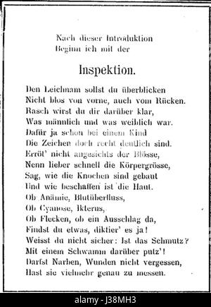 „Der Prosector in der Westentasche“ bedeutet „der Prosector in the Pocket“ und ist ein Werk aus dem 19. Jahrhundert, das sich mit Anatomie und Dissektion befasst. Dieses Buch enthält detaillierte Beschreibungen der menschlichen Anatomie. Stockfoto
