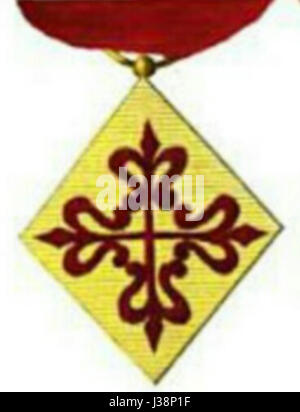 Das Commander's Badge des Calatrava-Ordens ist eine Auszeichnung des spanischen Militärordens, einer der ältesten Ritterorden Spaniens, die auf das 12. Jahrhundert zurückgeht. Es symbolisiert Tapferkeit und Adel. Stockfoto