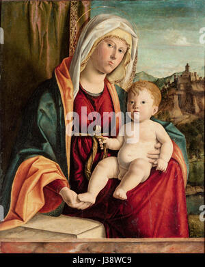 Cima da Conegliano, Madonna Col Bambino e Santi Francesco e Giovanni Battista, feine XV Inizio XVI Secolo, Olio Su Tavola, Olio Su Tavola, 71,7 x 84 cm, Coll Cini Venezia Stockfoto