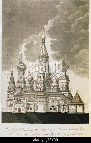 Kirche-Od S Basi in der Nähe der Kreml in Moskau gebaut werden der Zar Ivan Basilevitz II im Jahre 1538 Clarke Edward Daniel 1810 Stockfoto